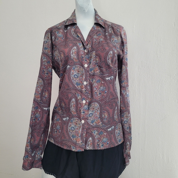 FREE w/Bundle 60s-70s VINTAGE Paisley Blouse - Picture 1 of 12